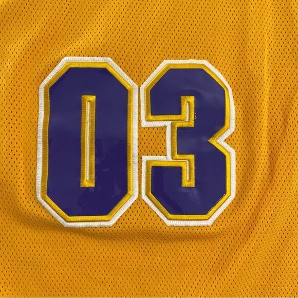 VTG Steve & Barry's Jersey Men M Gold Purple Hoops 03 Y2K Sleeveless Basketball - Picture 6 of 10